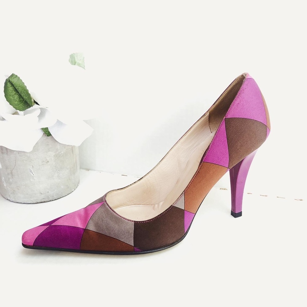 Vintage Emilio Pucci Silk Purple/Pink Pumps
